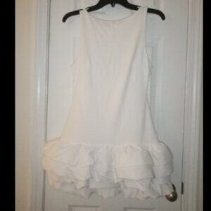 New!! White Polyester/Spandex Mini Bubble Dress